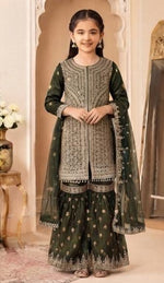 Bottle Green Embroidered Gharara Suit in Germany