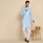 Men Cotton Blend Kurta Pyjama Set in Berlin