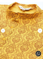 Men's Cotton Blend Mustard Printed Only Long Kurta in Germany