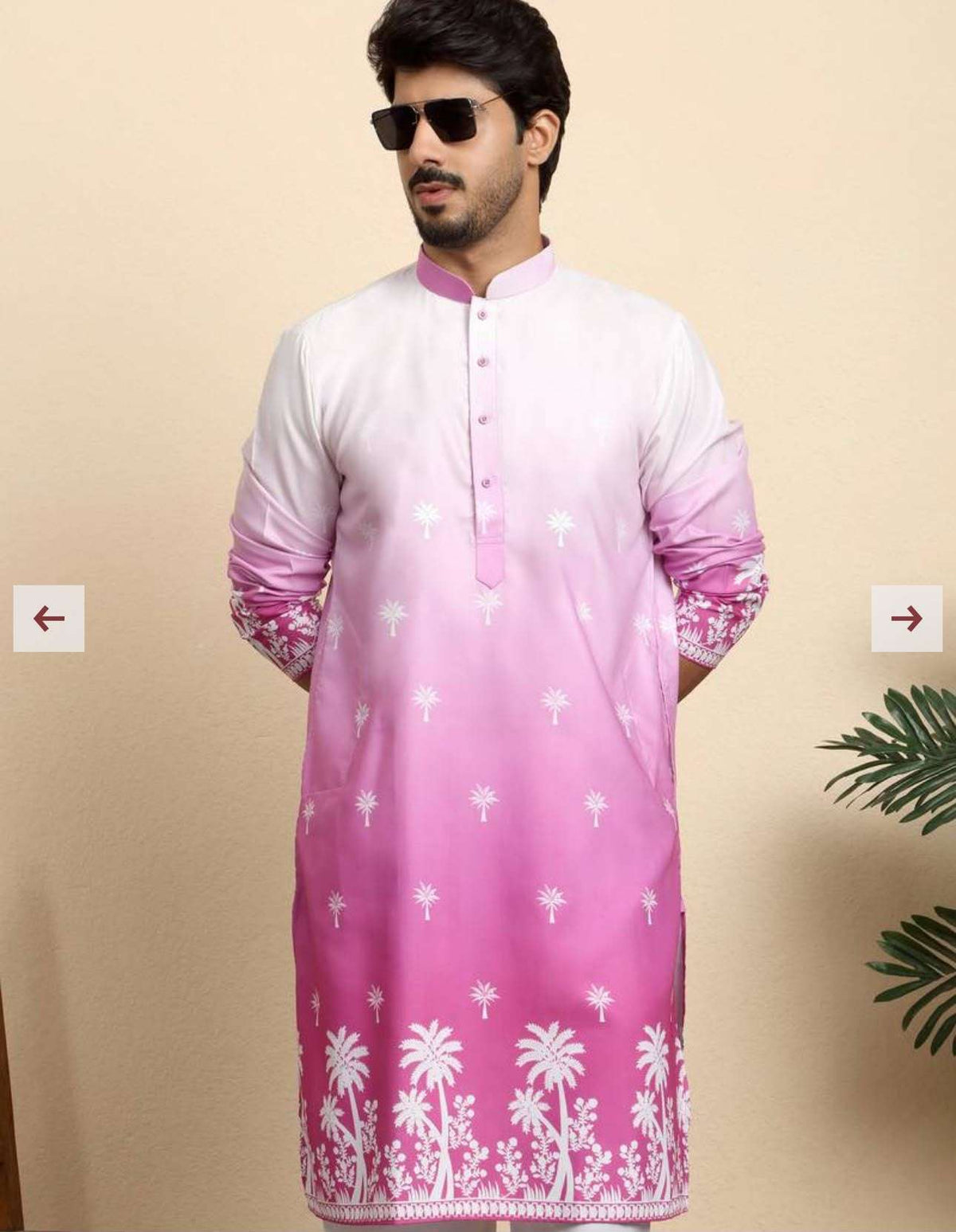 Cotton Blend Printed Pink Kurta With Pyjamas in Germany