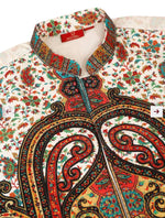 Men Silk Blend Cream Paisley Kashmiri Printed Nehru Jacket in Germany