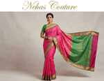 Traditional Rani Pink and Green Silk Saree in Berlin