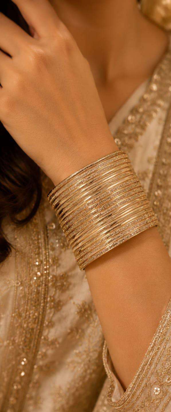 Golden traditional bangle set in Germany