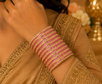 Traditional light pink and Gold Crystal Bangle Stack in Berlin