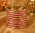 Traditional light pink and Gold Crystal Bangle Stack in Berlin