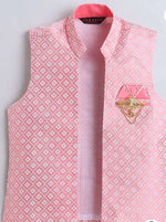 Silk Blend Full Sleeves Solid Kurta & Pant With Floral Embroidered Jacket Set in Germany