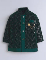 Kids Sequin Embellished Work, Velvet Sherwani Set in Germany