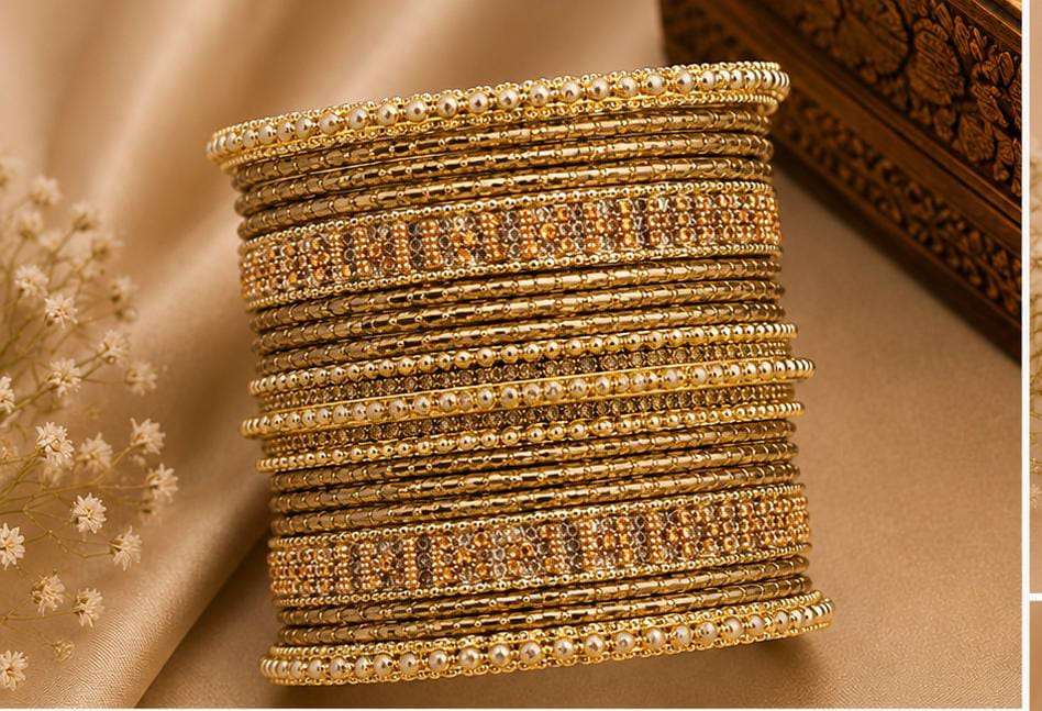 Traditional South Asian style stacked bangle set in Germany