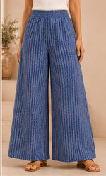 Women's blue patterned wide-leg palazzo pants In Germany