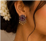 Traditional Antique Matte Gold Attigai Choker and Stud Earrings Jewellery Set in Germany