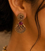 South Indian Antique Gold Kemp Stone Jewellery Set in Germany
