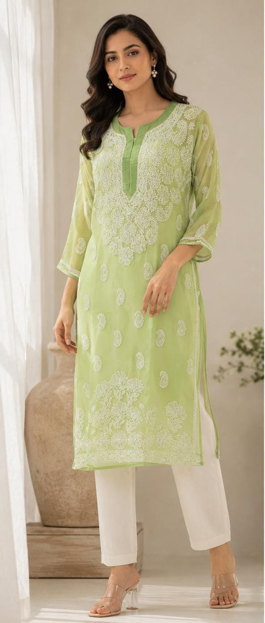 Elegant Light Green Embroidered Kurta  without inner in Berlin