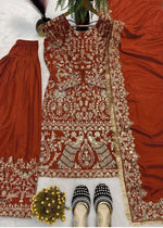 Premium Crepe Silk Panjabi Salwar Suit Heavy Embroidery Festive Wear for Women in Germany