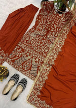 Premium Crepe Silk Panjabi Salwar Suit Heavy Embroidery Festive Wear for Women in Germany