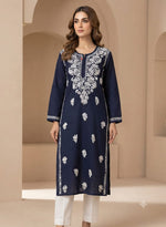 Navy Blue Chikankari Straight Kurta in Berlin