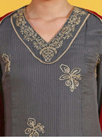 Women's Grey and Maroon Traditional Embroidered Salwar Kameez Suit in berlin