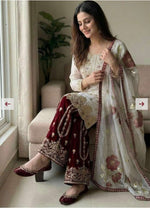Pure GMY SILK With Heavy Embroidery Sequence Work Suit in Germany