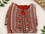 Rust Orange Embroidered Georgette Sharara Suit Set in Germany
