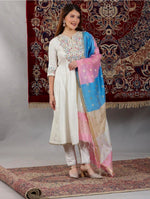 Women Viscose Rayon Kurta Pant Attached Dupatta Set in Germany