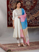 Women Viscose Rayon Kurta Pant Attached Dupatta Set in Germany