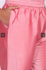 Pink Floral Tissue Straight Kurta with Straight Pant and Dupatta Set in Germany