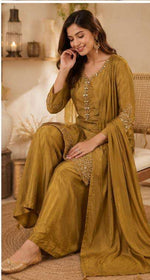 Embroidered Crepe Kurta Palazzo Set in Germany