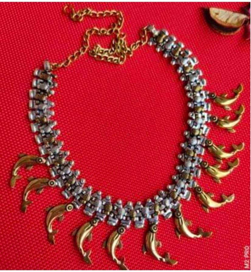 Antique Dual-Tone Dolphin Motif Choker Necklace in Germany