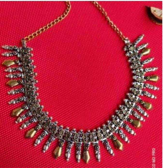 Boho-Chic Dual-Tone Oxidized Tribal Collar Necklace in Germany