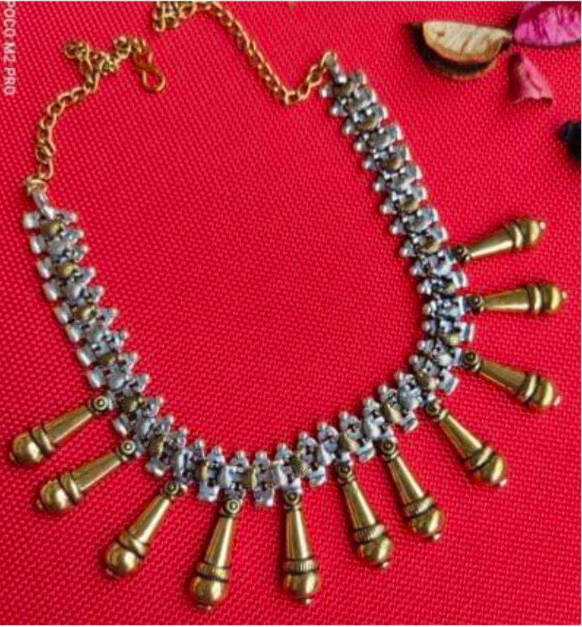 Antique Dual-Tone Oxidised Tribal Choker Necklace in Germany