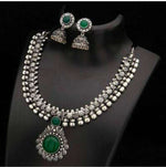Green Gemstone Pendant Oxidised Necklace in Germany