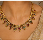 Traditional Antique Gold-Plated Choker Necklace & Earring Set in Germany