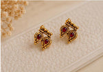 Traditional Antique Gold-Plated Choker Necklace & Earring Set in Germany
