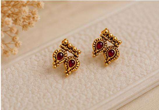 Traditional Antique Gold-Plated Choker Necklace & Earring Set in Germany Namma Markt