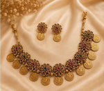 Traditional Antique Gold Lakshmi Kasu Mala Choker Set in Germany Namma Markt