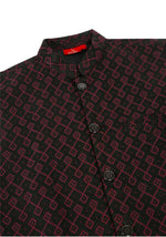 Men's Silk Blend Kurta and Churidar with Embroidered Pink Nehru Jacket in Berlin
