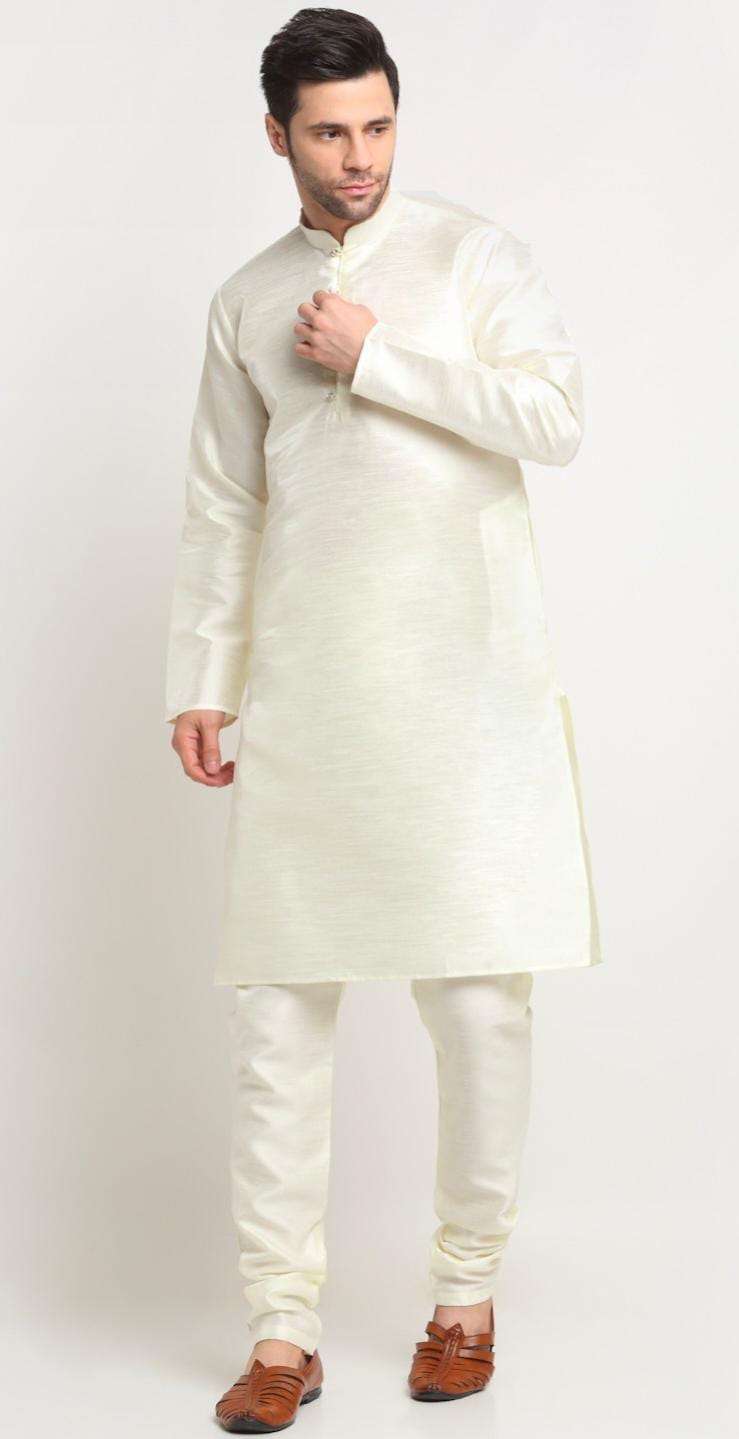 Men Silk Cream Kurta Churidar With Beige Embroidered Nehru Jacket Set in Berlin Namma Markt
