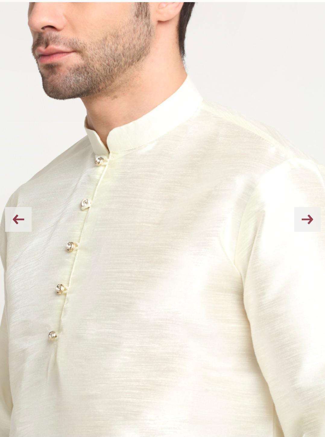 Men Silk Cream Kurta Churidar With Beige Embroidered Nehru Jacket Set in Berlin Namma Markt