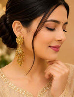Traditional 3-Step Gold Jhumka Earrings in Berlin