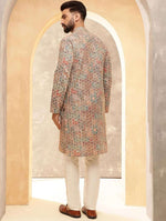 Men's Cotton Silk Gold Thread Floral Embroidered Kurta Set in Berlin