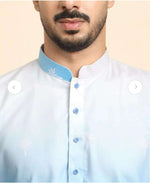 Ombre Dyed Thread Work Mandarin Collar Straight Kurta With Pyjamas in Germany