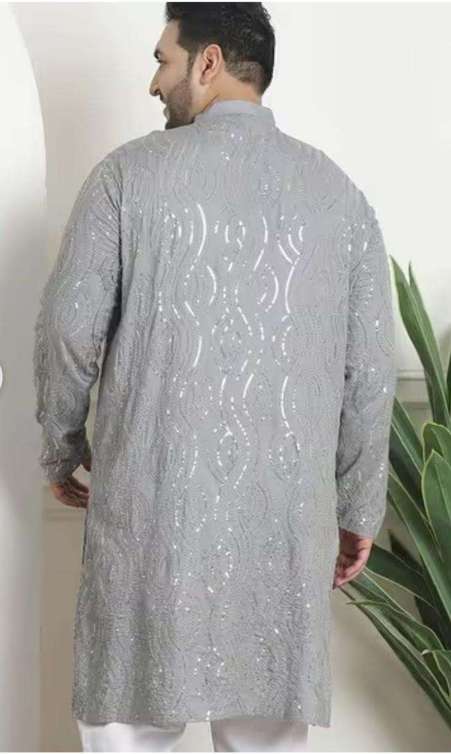 Men Embroidered Regular Fit Long Kurta and Pyjama in Germany