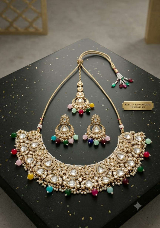 Traditional Indian Heritage Kundan & Multi-Gem Jewelry Set in Berlin