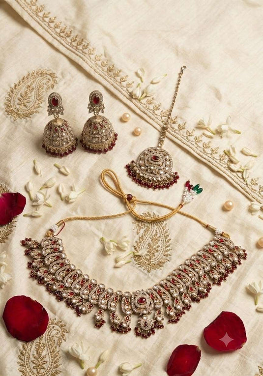 Premium Moissanite Polki Kundan Choker Necklace in Berlin Namma Markt