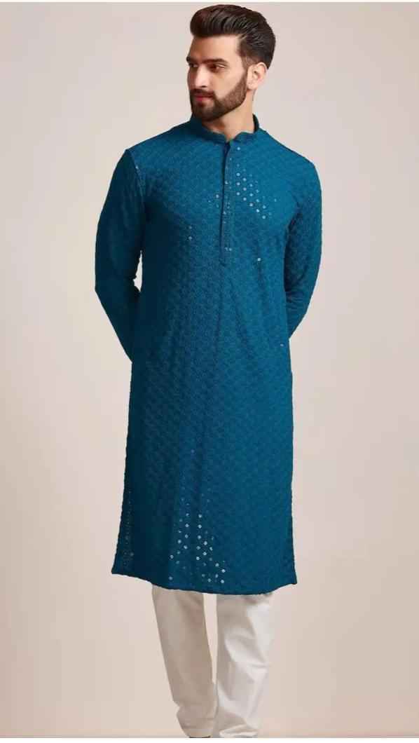 Men Embroidered Regular Kurta with Pyjamas in Germany