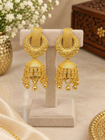 Traditional Gold-Plated Filigree Jhumka Earrings in Germany