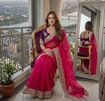 Royal Pink Festive Saree Elegance and stitched Blouse in Germany Namma Markt