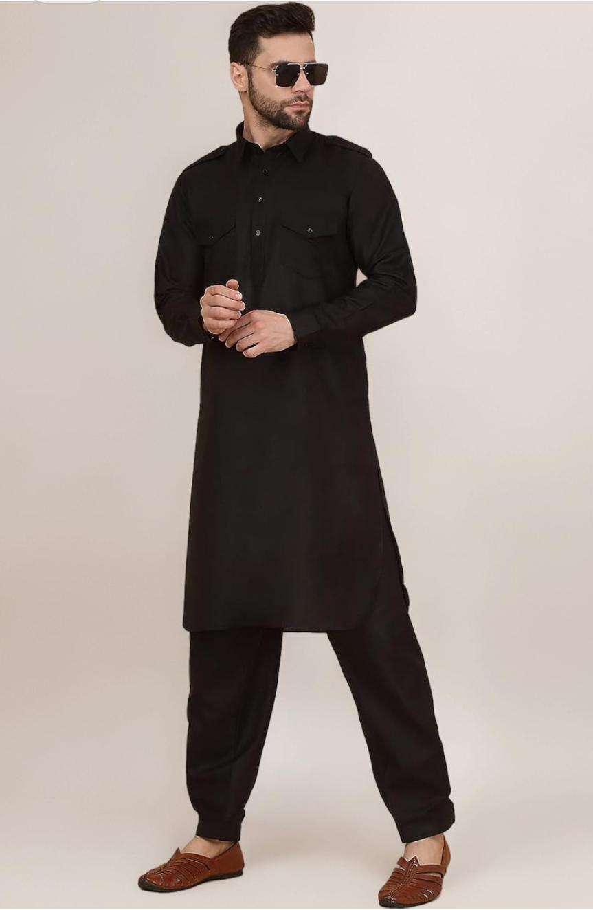 Men's Cotton Pathani Kurta With Drawstring Salwar Set in Berlin