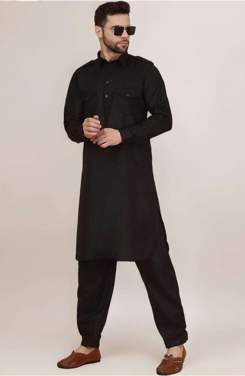 Men's Cotton Pathani Kurta With Drawstring Salwar Set in Berlin