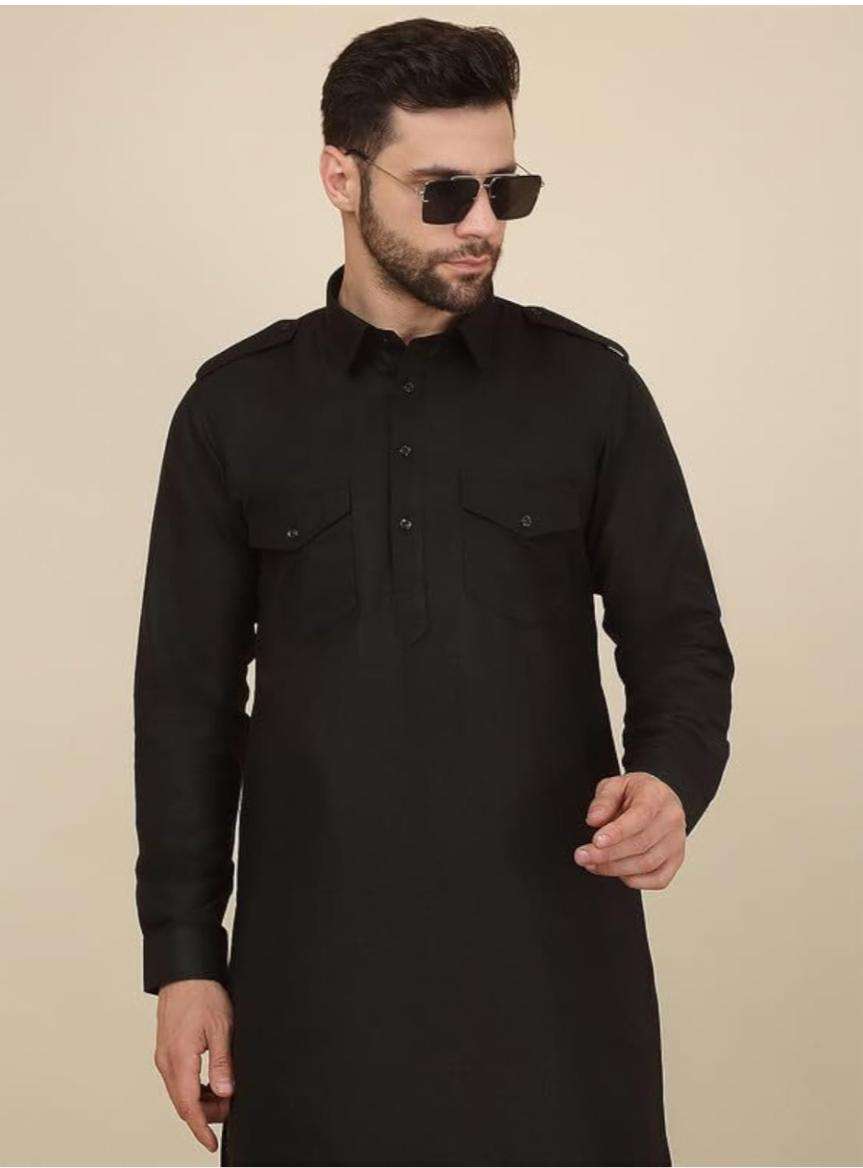 Men's Cotton Pathani Kurta With Drawstring Salwar Set in Berlin