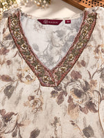 Cream Pure Cotton Floral Printed Suit Set in Berlin